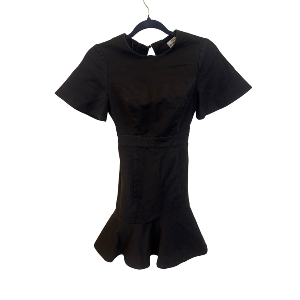 Black Short Sleeve blue Jean Mini Dress S